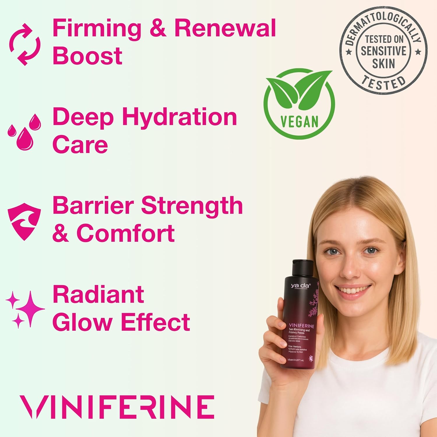 Viniferine Rejuvenating and Firming Tonic for Face - Hydrating Toner with Niacinamide & Licorice Extract | Moisturizing Brightening Facial Toner for Acne-Prone, Sensitive & Oily Skin & Anti-Aging Care