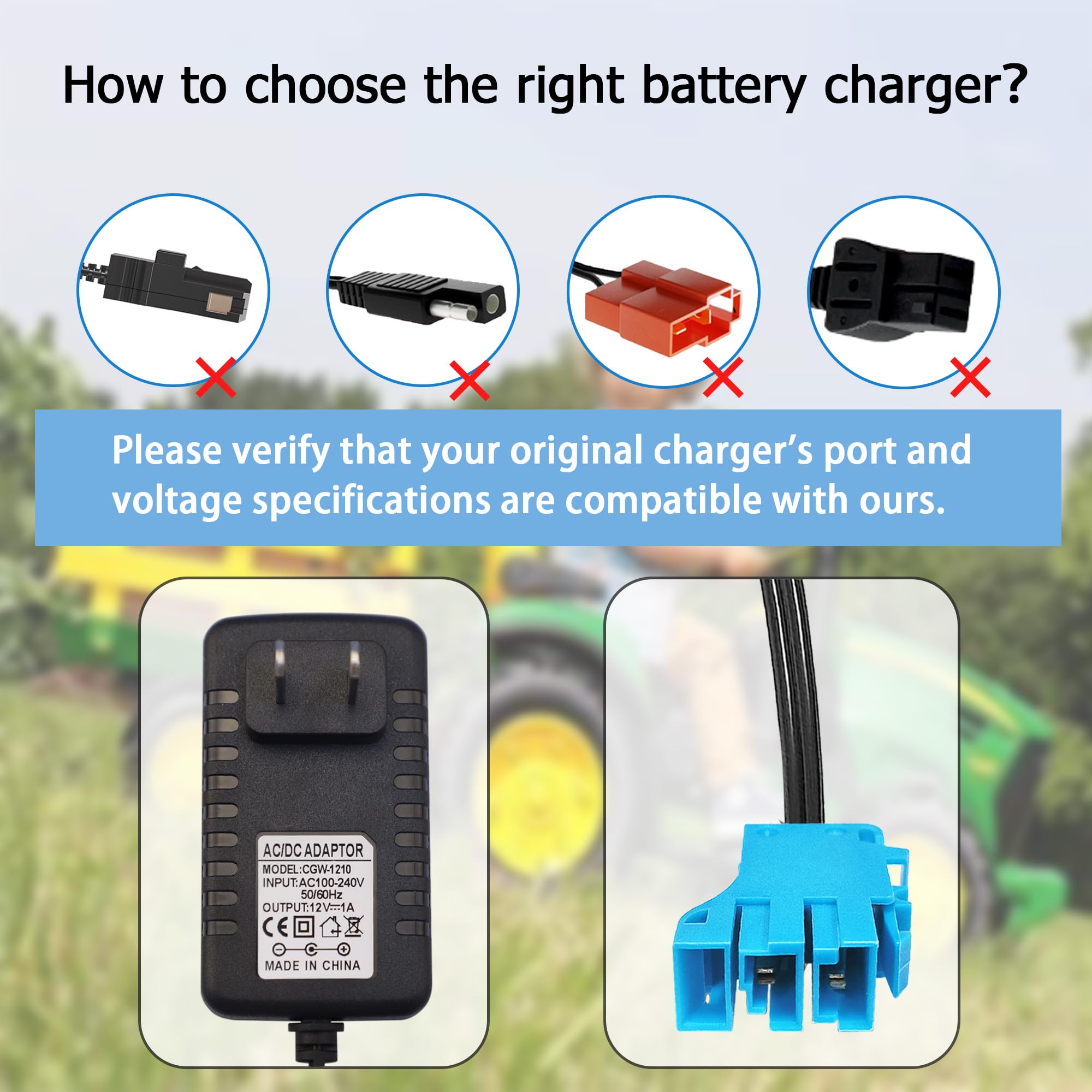 Electric Car Charger Peg Perego 12V John Deere Gator HPX