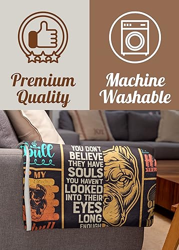 Miniatura 6 de InnoBeta Regalos Pitbull para los amantes de Pitties, manta de franela Pitbull para perro Pitt, mamá papá, 50 x 65 pulgadas, perfecta para