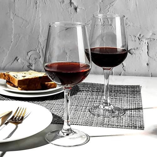 Miniatura 5 de Elegante juego de 8 copas de vino tinto templadas de 15 onzas para ocasiones especiales, elegantes y duraderas