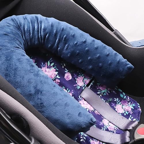 Miniatura 10 de Fundas para reposacabezas y correa para asiento de automóvil para bebé, diseño de dinosaurio Minky, soporte para la cabeza y funda para cinturón de