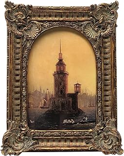 4x6 Vintage Picture Frame, Antique Bronze Gold Ornate Arched Photo Frame for Wall Hanging or Tabletop Display, Retro Gothic Home Decor, Photo Gallery Art