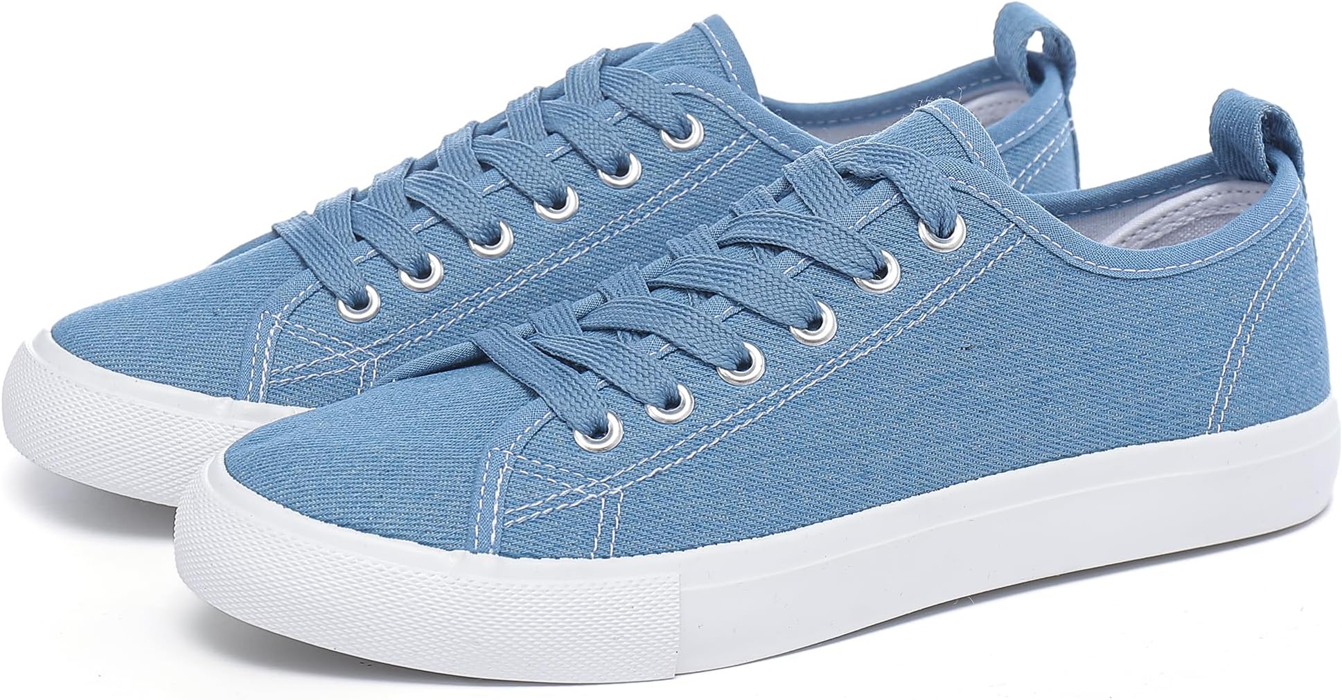 Canvas Shoes for Women, Casual Low Top Lace-Up Womens Shoes Sneakers, Extra Laces