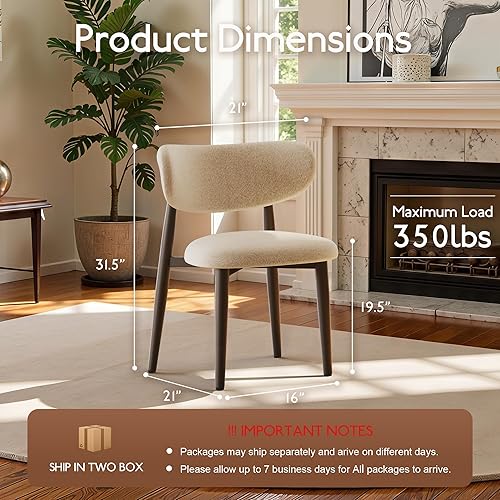 Miniatura 2 de Juego de 4 sillas de comedor de cocina, modernas sillas de comedor tapizadas, sillas de mesa de comedor de tela con patas de metal, sillas de cocina