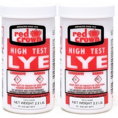The Boyer Lye for Soap Making, Sodium Hydroxide Pure High Test Lye Food Grade, Caustic Soda, Drain Cleaner and Clog Remover, 2 Pack 2.2 lbs