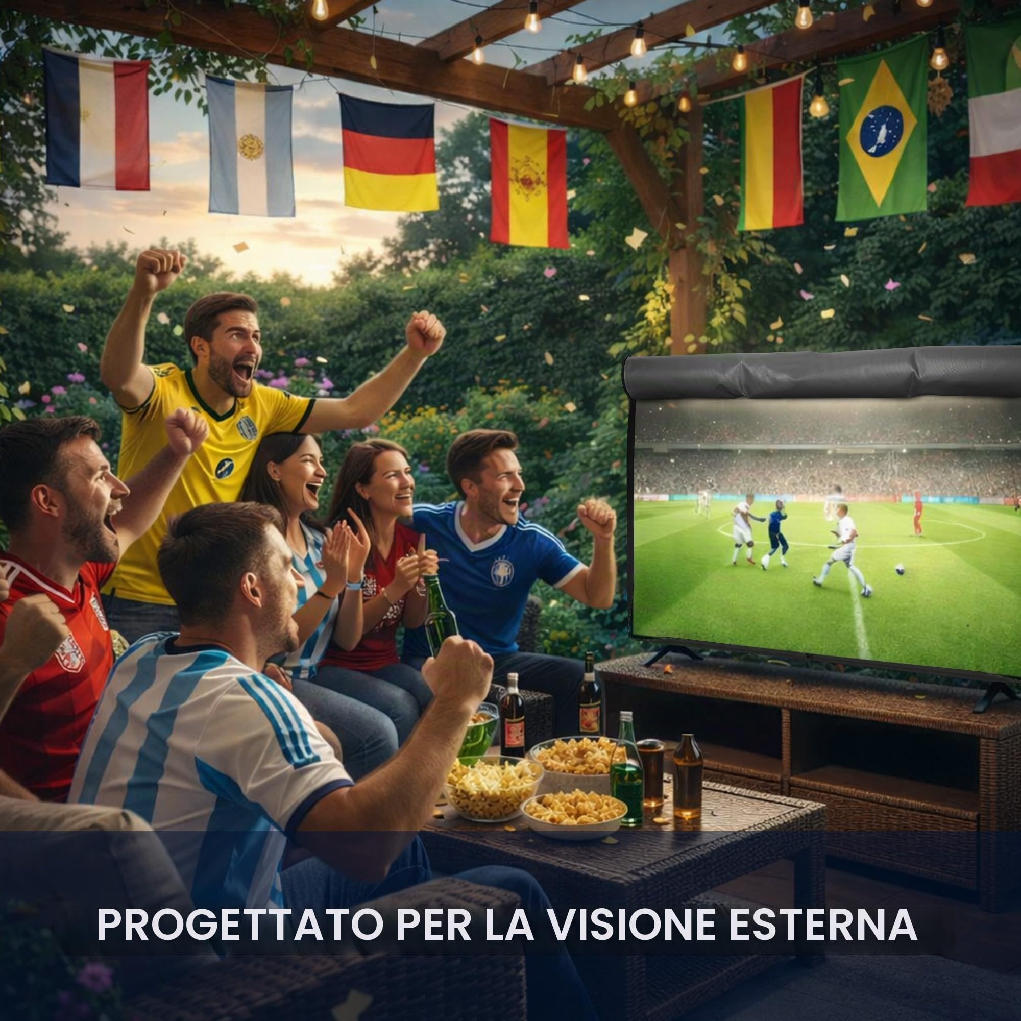 kwmobile Protezione Compatibile con 32" TV - Cover Impermeabile Proteggi Schermo PC e TV - Custodia Protettiva Antipolvere con cerniera - grigio scuro