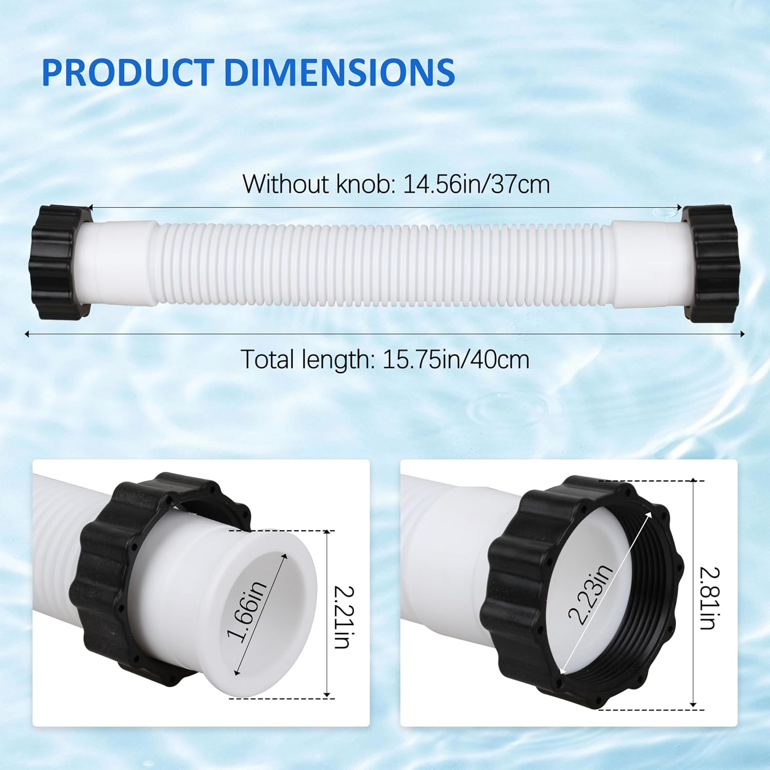 11388 Pool Sand Filter Pump Hose for Intex Sand Filter Pumps & Saltwater Systems, 14 Inch Above Ground Pool Interconnecting Hose for 26371CA, 26371EH, 28647EG Models (Set of 2)