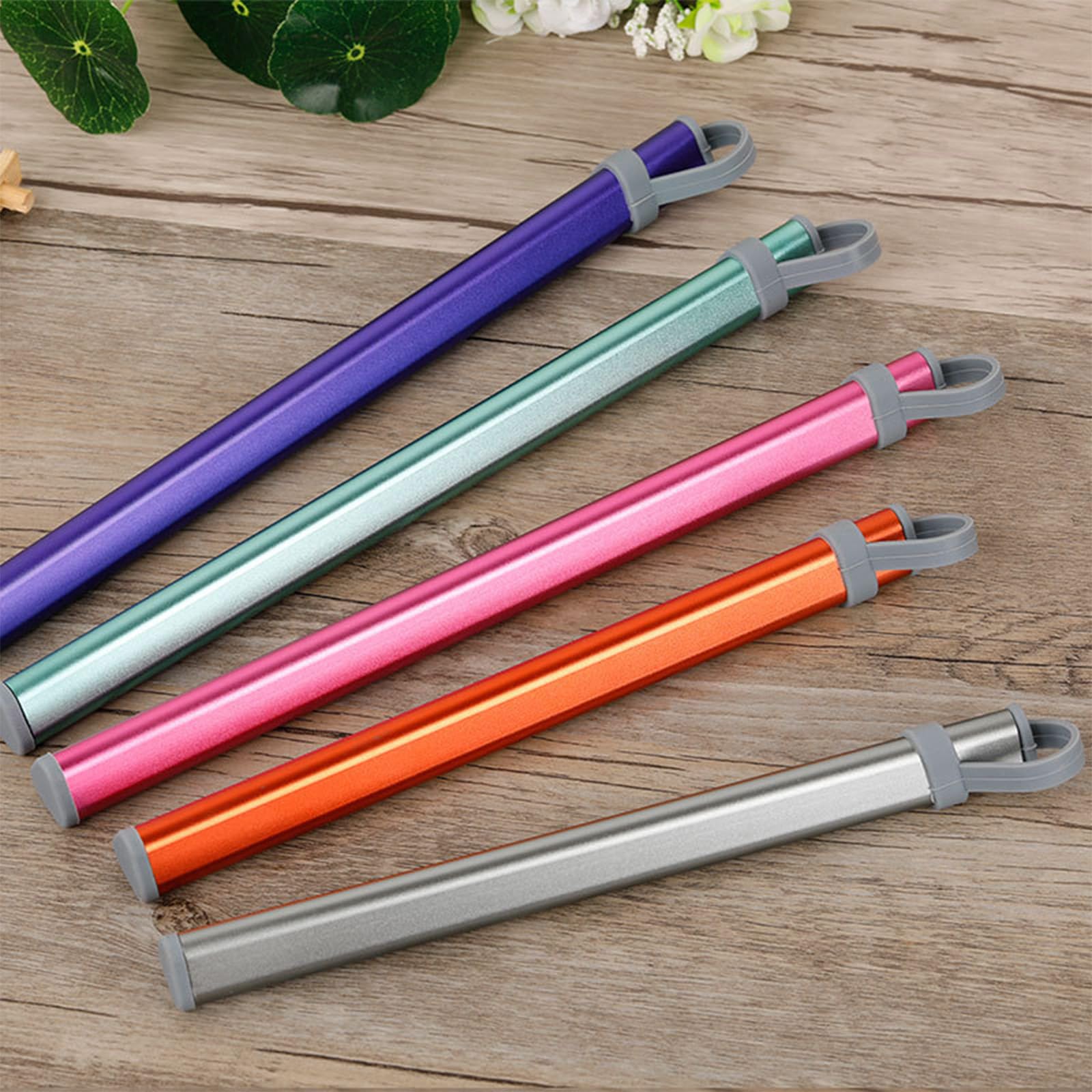 Silver Chopsticks Tubes Aluminum Box Case, Box Without Chopsticks,Kitchen Utensils and Gadgets?size:24.5*1.8cm,chopstick box?aluminum storage tube