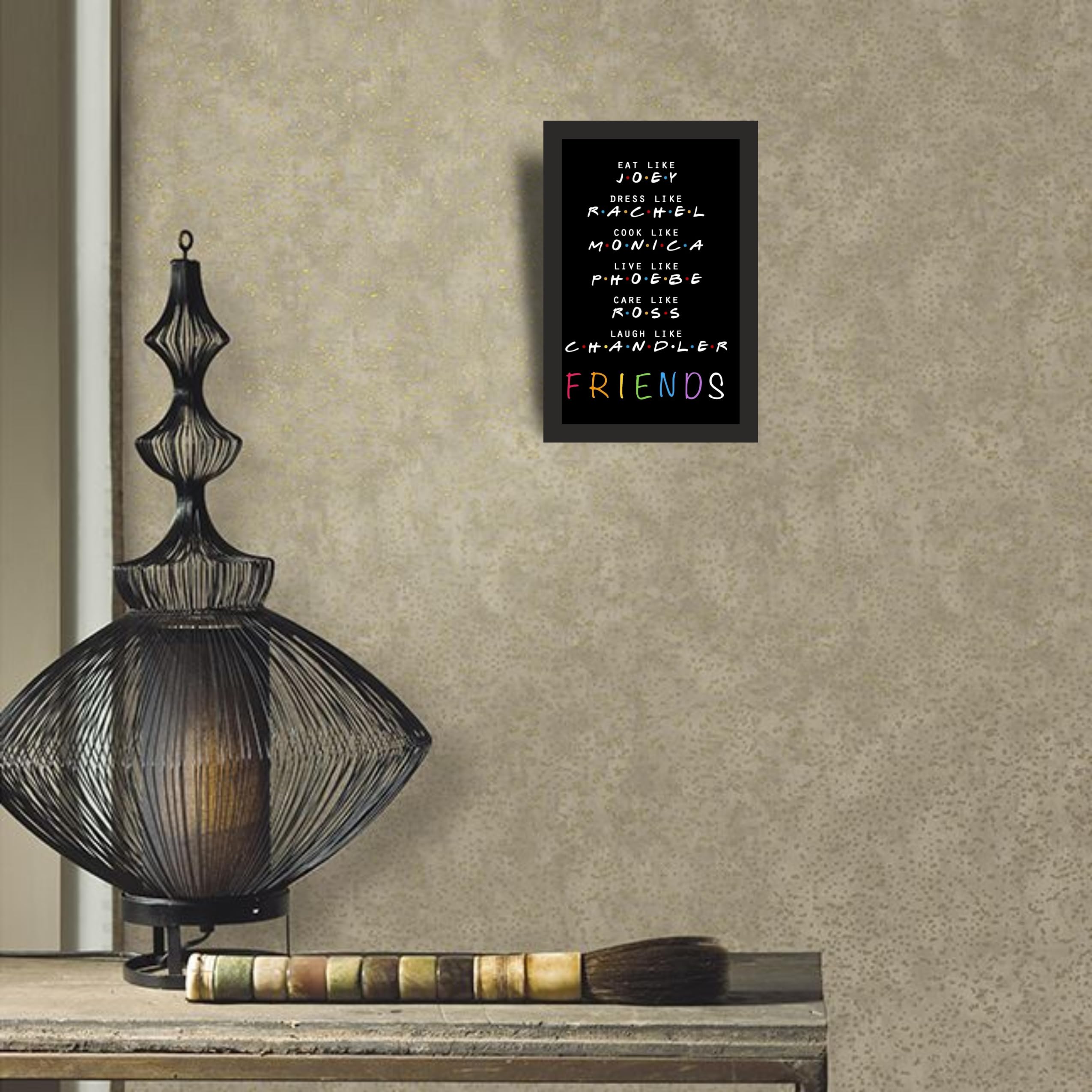 Friends Character Traits Photo Frame A4 Black Wall Art