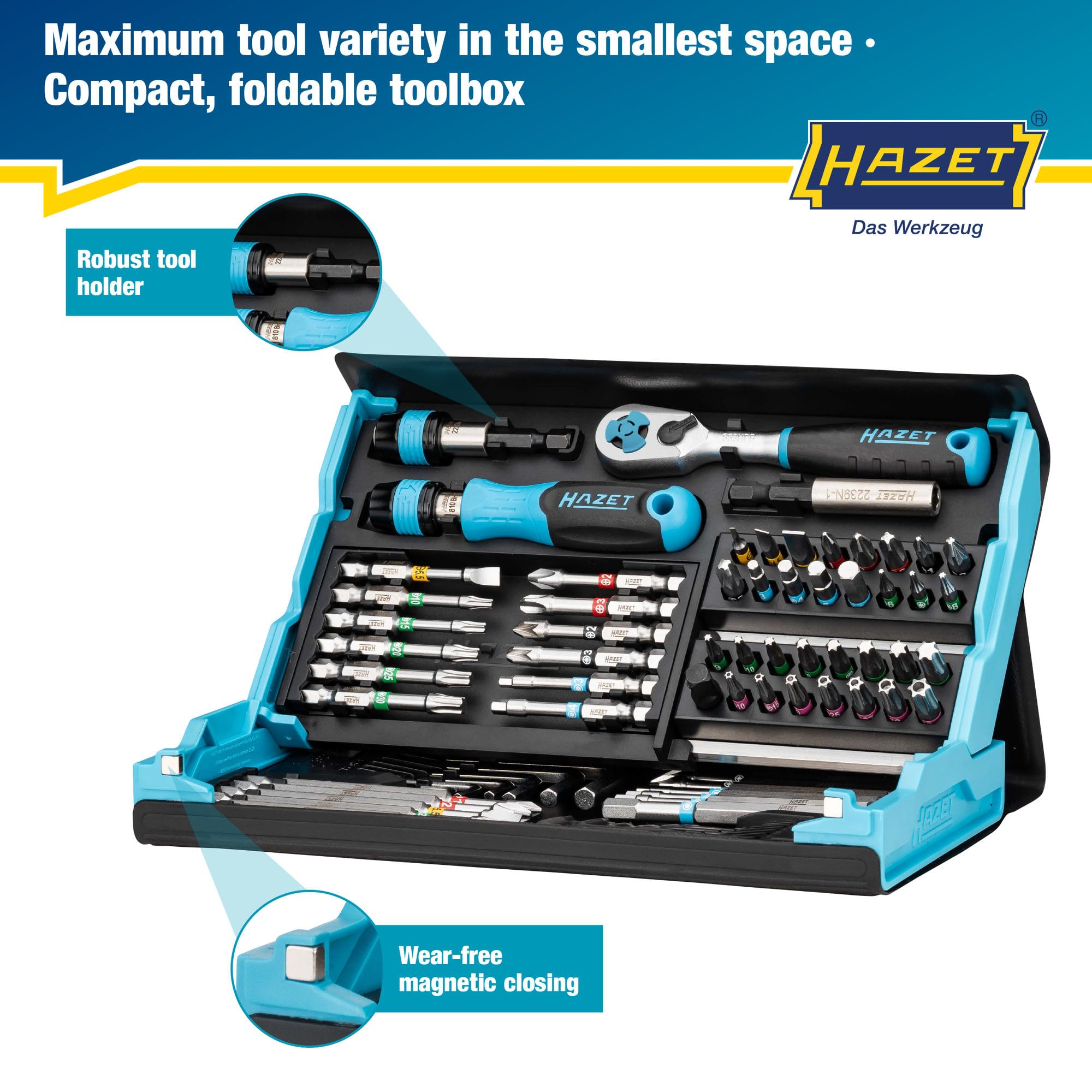 HAZET Smartcase Bit Set 2200SC-31 I 73-Piece Set, Drive: Hexagon