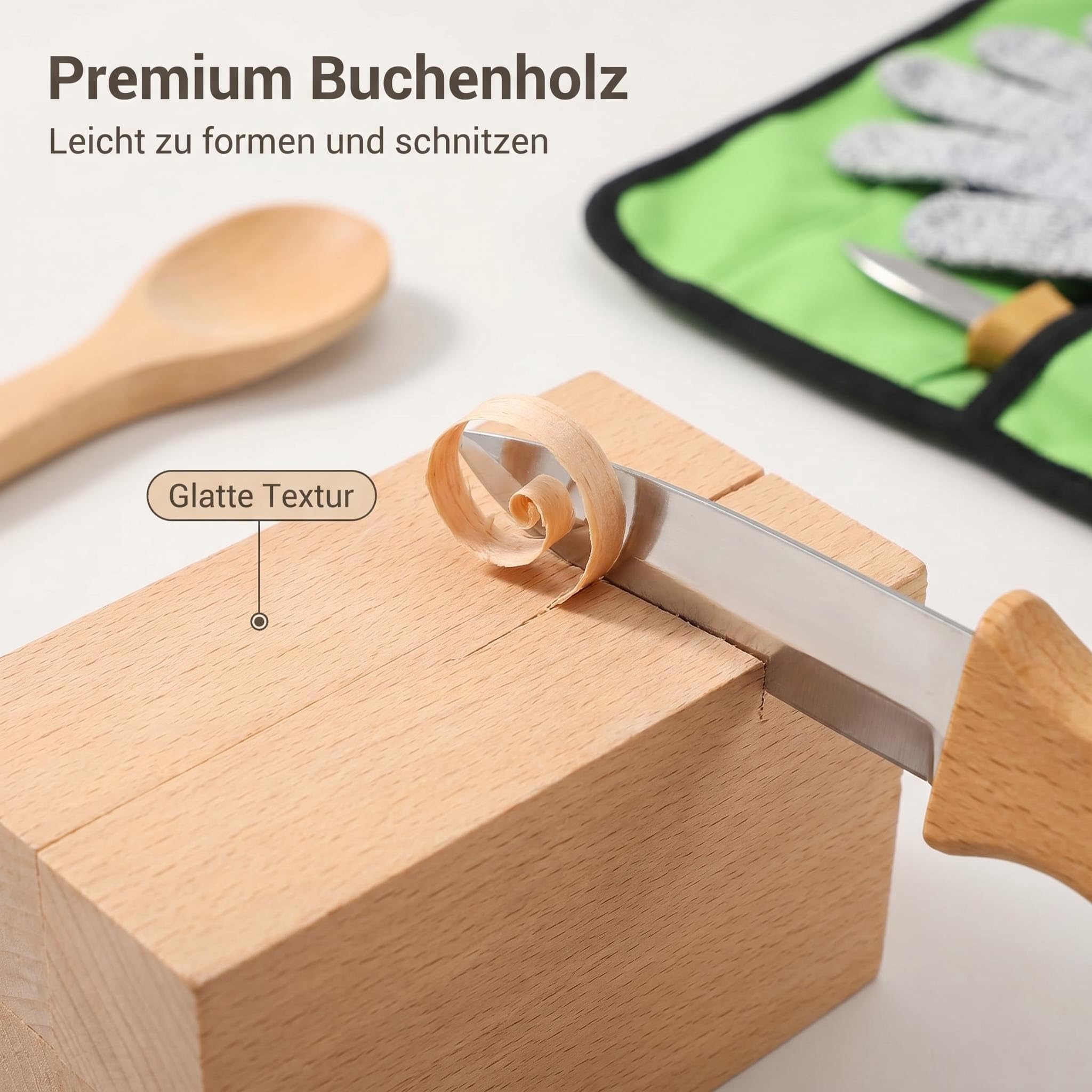 29-Teiliges Schnitzset Kinder ab 8 Jahre – Holzschnitzwerkzeug Set mit 5 Schnitzmessern | Komplettes Schnitzmesser Kinder ab 8 Set inkl. Schnittschutz Stufe 5, Holz, Malset & Geschenkbox
