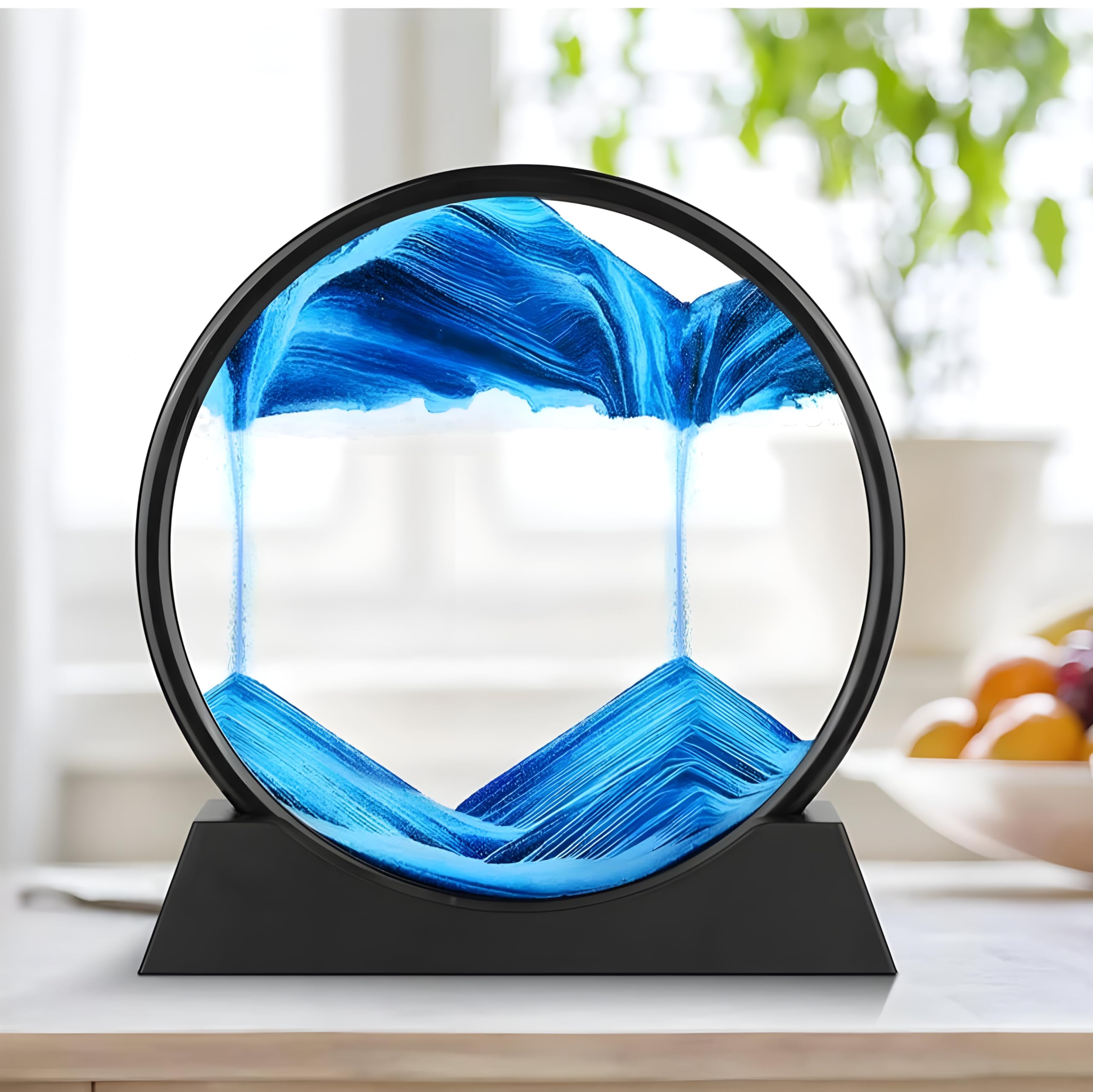 SGE 89 Flowing Sand Painting,3D Natural Landscape Dynamic Art Sand Painting, Round Glass 3D Deep Sea Sand Painting Artistic Sandscape for Home Ornament Desktop Art Bookshelves Decoration (Blue,7 Inches) (B0DH2PNJWJ) Amazon Price History, Amazon Price Tracker