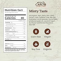 Vista 2 de Missy J's Chips de algarroba de menta orgánica de 8 onzas, paquete de 3, hechas con azúcar de coco, vegano, sin gluten y cafeína, sustituto