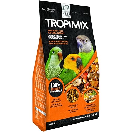 Hari Hagen Tropimix Enrichment Food for Small Parrots, 4 lb. (1.8 kg) - HARI Small Parrot Food with Seeds, Fruit, Nuts, Vegetables, Grains, and Legumes
