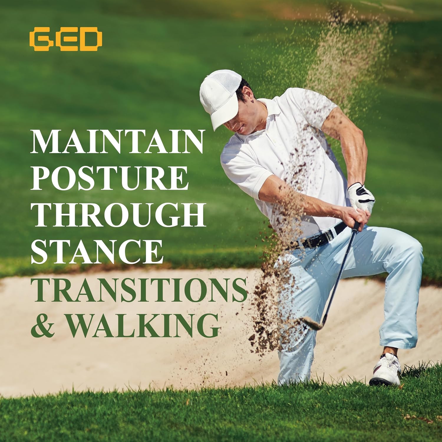 Golf Shoe Insoles for Men - GED Sports Insoles for Arch Support and Athletics - Lightweight, Elastic, Trim to Fit, Increase Stability, Balance, Precision Swings, Reduced Foot Fatigue (US 9-13.5) - Image 9