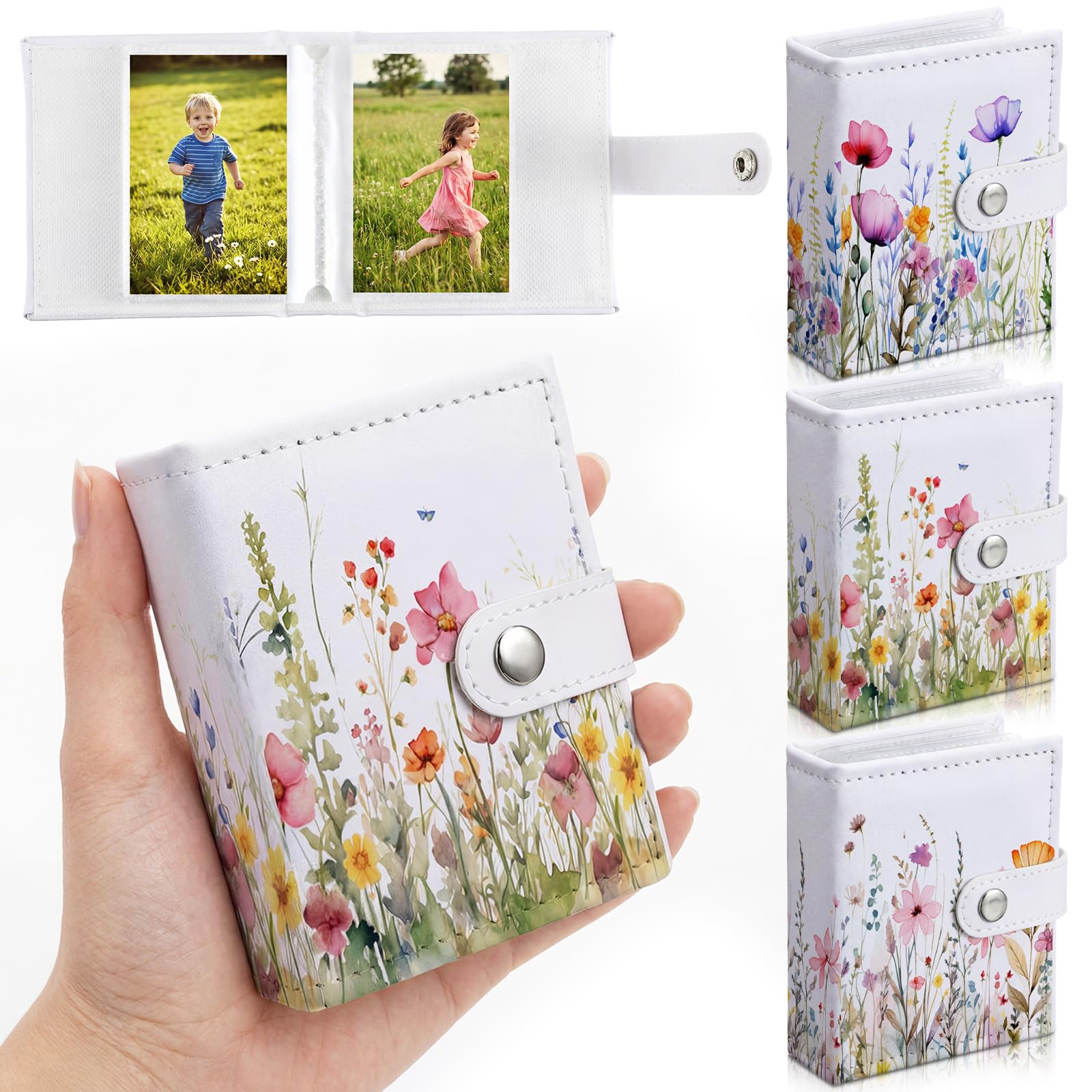 Álbumes de fotos pequeños Tinlade de cuero con 56 bolsillos para fotos de 2x3 pulgadas