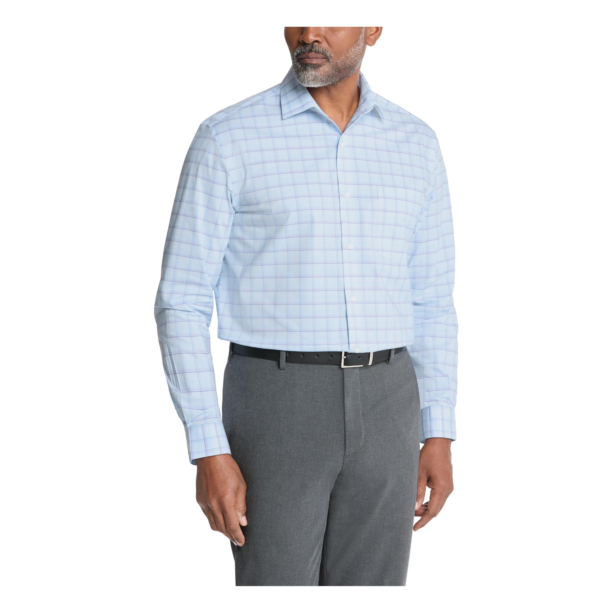 Van Heusen Men's Dress Shirt Regular Fit Ultra Wrinkle Free Flex Collar Stretch Check