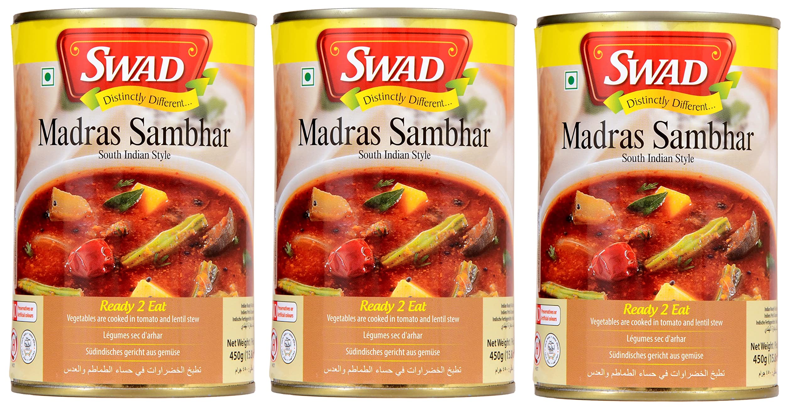 Swad Ready to Eat Madras Sambhar Instant Mix Vegetarian Heat & Eat with No Added Preservative - 450 Grams (Pack of 3) (B0C3414YYM) Amazon Price History, Amazon Price Tracker