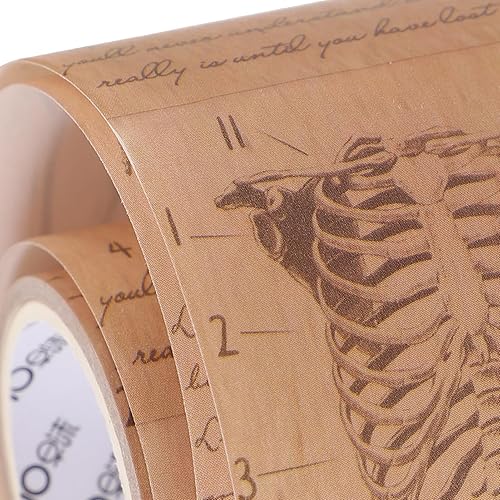 Miniatura 7 de VILLCASE 4 rollos de cinta adhesiva decorativa vintage washi, cinta adhesiva ancha para manualidades, cinta adhesiva para envolver manualidades,