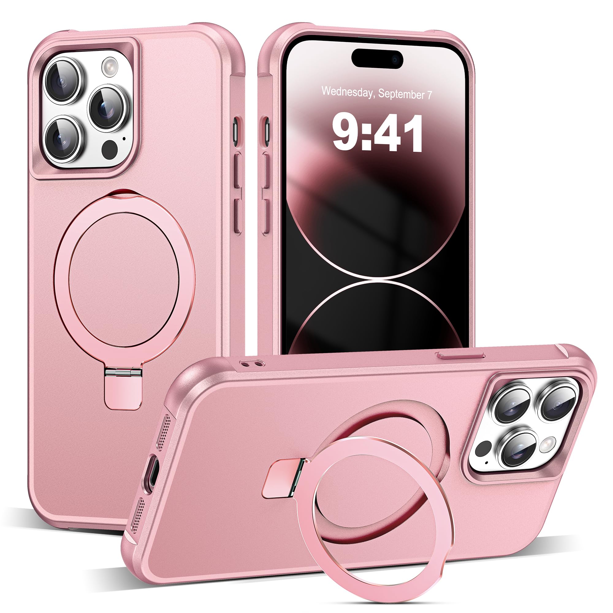 TIANLI Designed for iPhone 14 Pro Case with Magnetic Invisible Ring Stand [Compatible with Mag-Safe] [Military Drop Protection] Shockproof Anti-Slip