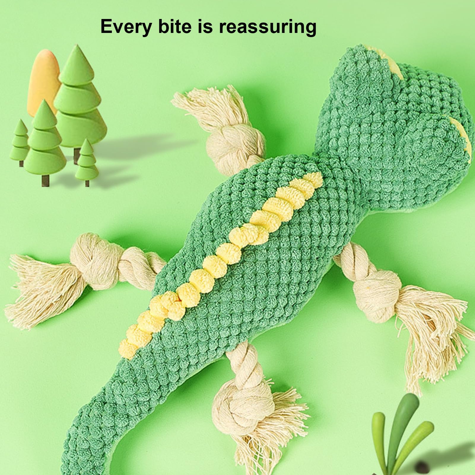 Juguetes de cuerda de felpa para perros, juguetes interactivos para perros lagarto de peluche, ecológico, antimordeduras, juguete suave y chirriante para perros pequeños y medianos Bellv