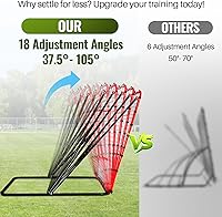 Vista 2 de Red de rebote de fútbol y equipo de entrenamiento de fútbol – Tabla de rebote ajustable de 4 x 4 pies para pases de precisión, disparo, primer toque