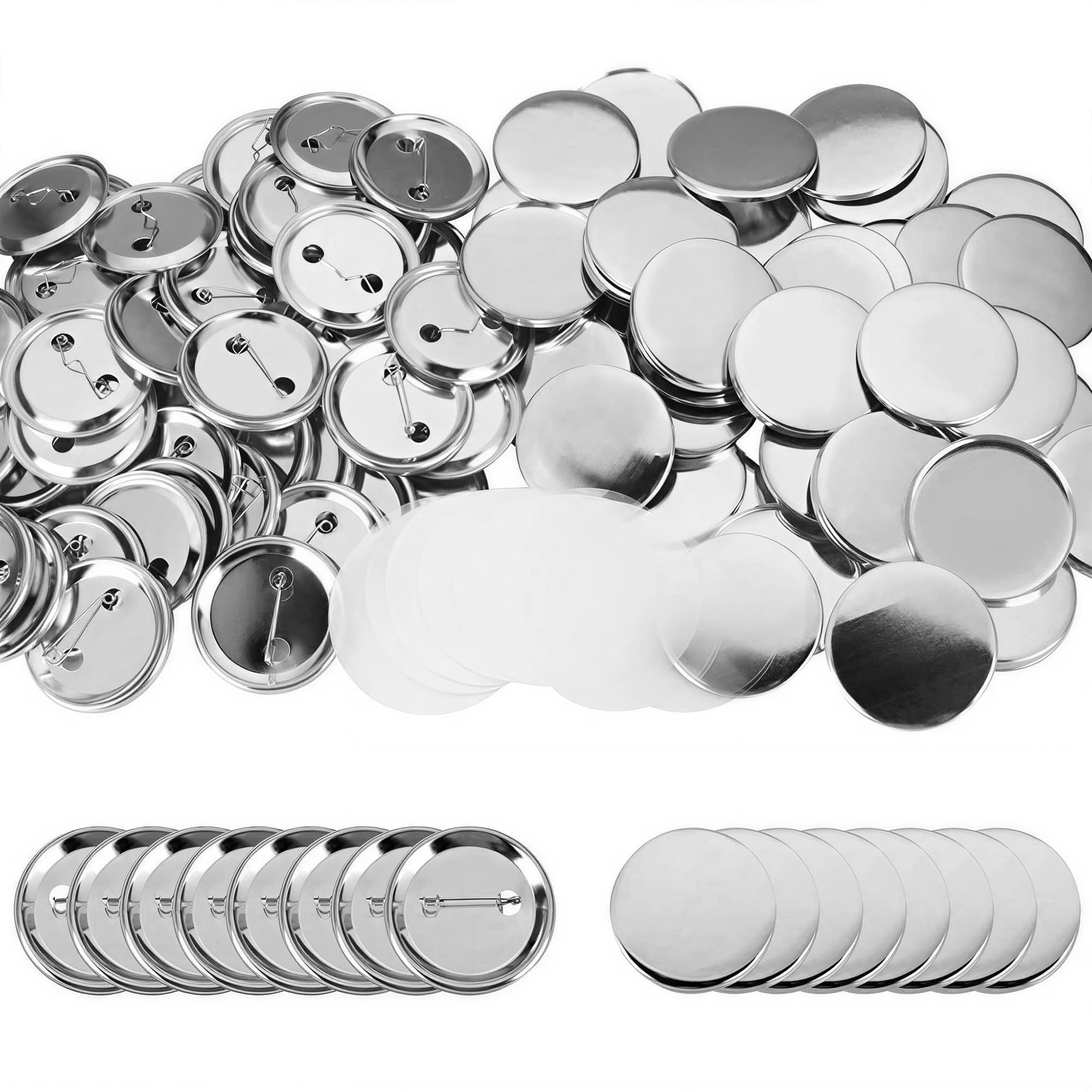 200Pcs Blank Badge Making Kit: 32mm Button Badge Making Supplies