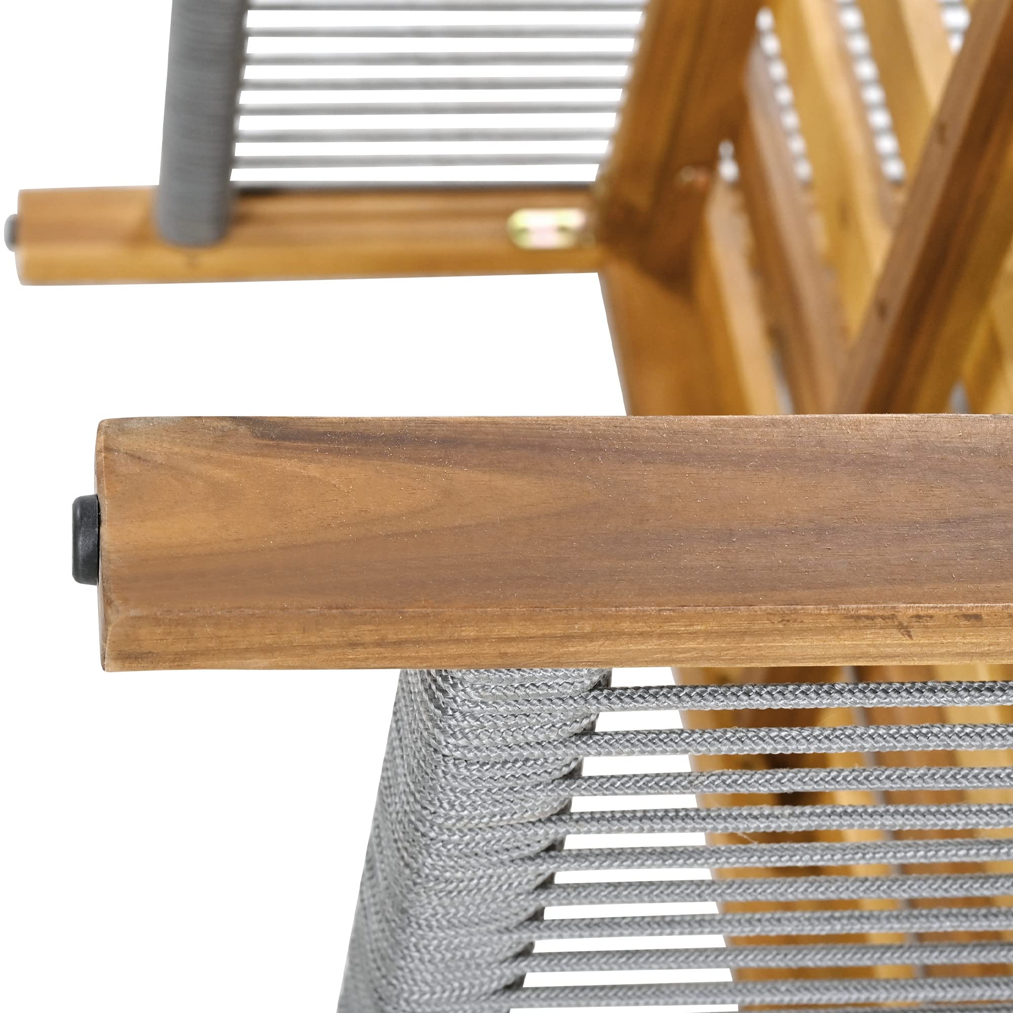 Kayan Set di mobili da giardino in polyrattan per 4 persone, set di mobili da terrazza con comodi cuscini, set di mobili da terrazza, divano doppio, 2 poltrone e tavolo, grigio