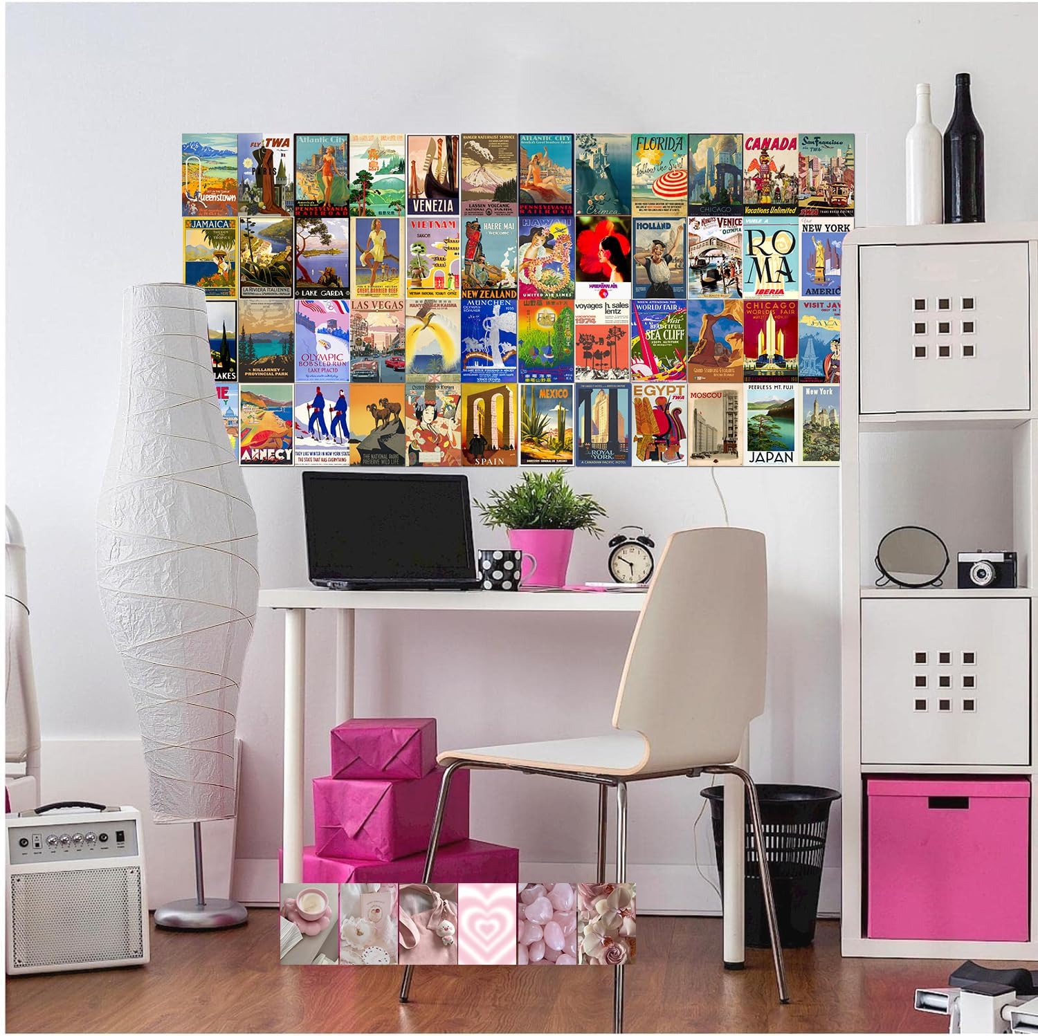 TRAMIN 50 PCS Vintage Travel Decor Posters, Retro Popular Cities Photo Collage Kit, World Travel Wall Art Prints, Trendy City Landscape Aesthetic Pictures for Teen Dorm Bedroom - Image 5