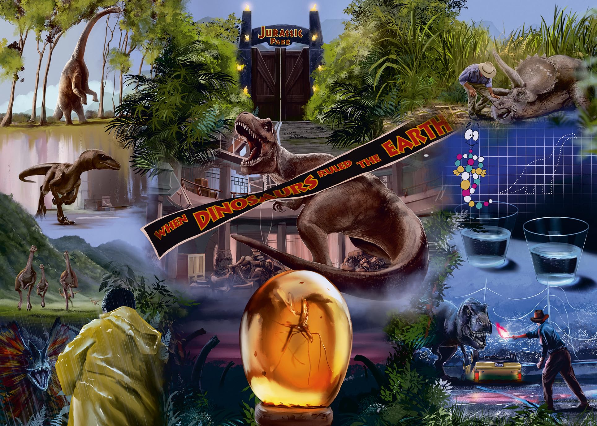 Ravensburger Jurassic Park Classic Movie Poster 1000 Piece Jigsaw Puzzles for Adults and Kids Age 12 Years Up