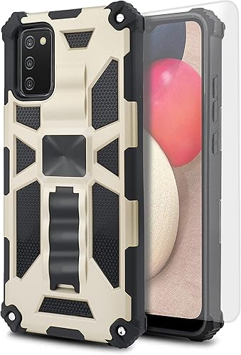 Jackpot Wireless Funda diseñada para Samsung A02S, funda para Galaxy A02S con vidrio templado, ultrafina, a prueba de golpes, funda protectora