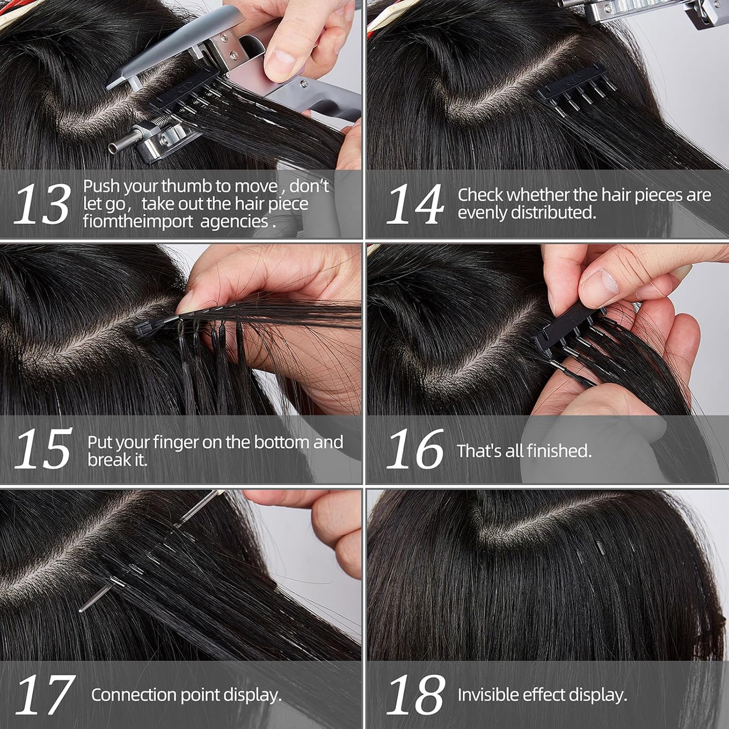 Hair Extensions Machine, Professional 5 Pin Hair Extensions Tool Kit, No Glue Needed, Easy to Use at Home, Durable Alloy Design
