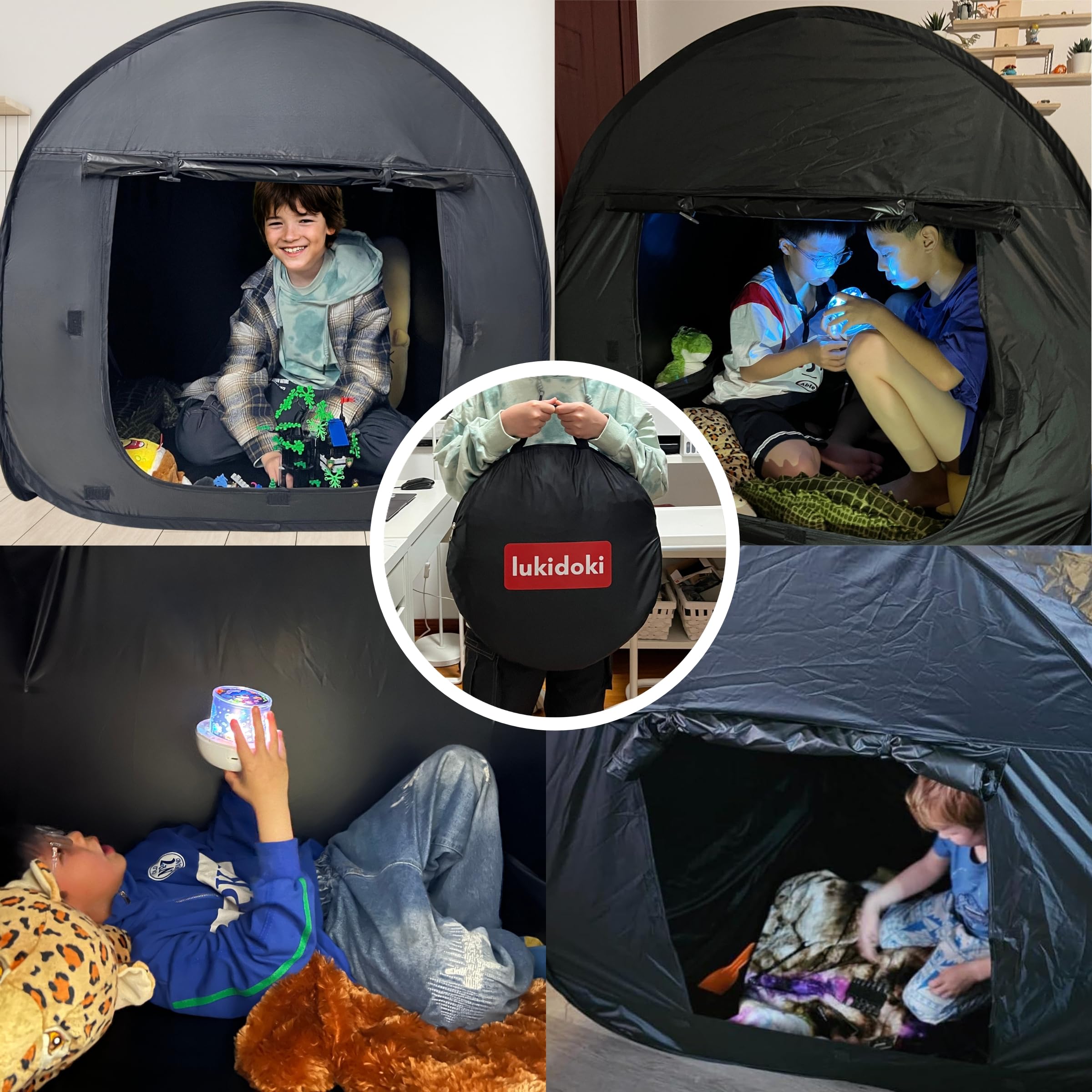 Tienda de campaña sensorial para niños con autismo – Certificación CPC Sensory Calm Corner Ayuda a los niños con TDAH, SPD a relajarse, reducir la ansiedad – Juguetes portátiles para añadir 8