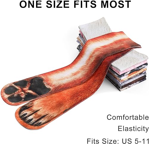 Miniatura 4 de Calcetines con diseños divertidos de animal en 3D, diseño de gato loco, tigre, pata de perro, calcetines novedosos, regalos de broma