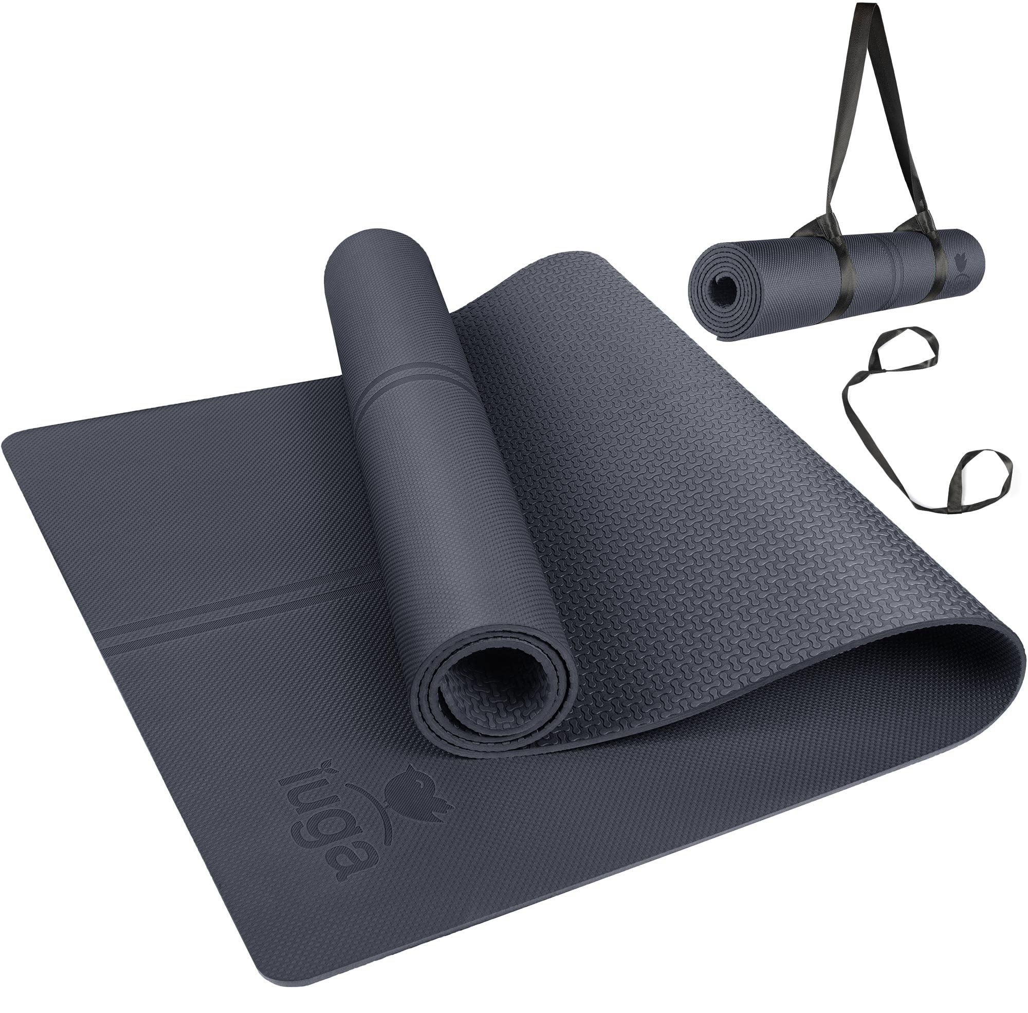 IUGA Eco Friendly Yoga Mat 72”X26”X1/4" Grey