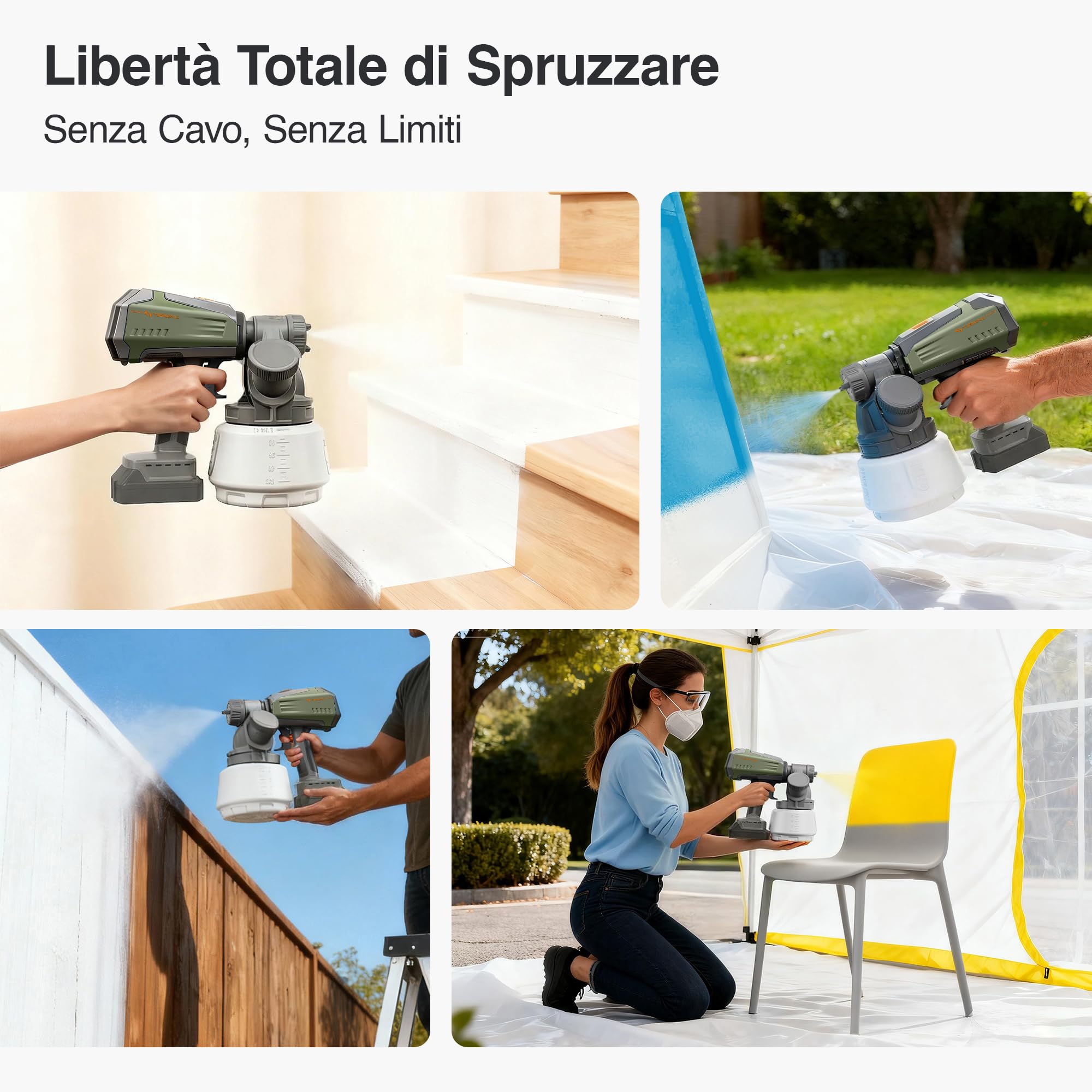 Tilswall Pistola a Spruzzo Shark700, per Makita 18V (Senza Batteria)