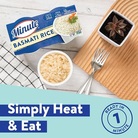 Minute Ready-to-Serve Basmati Rice, Microwavable Rice Cups, 8.8-Ounce Cups (Pack of 8)