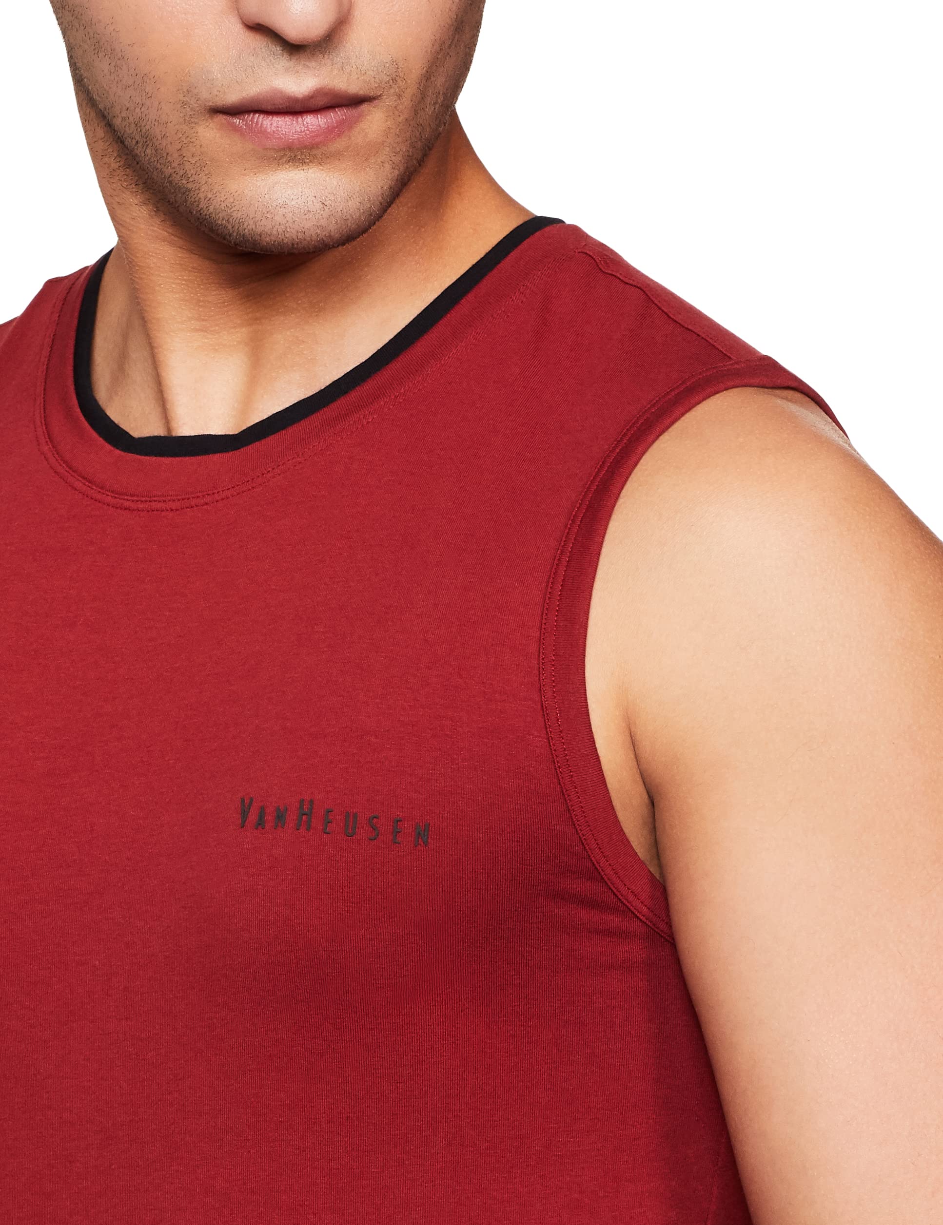 Van Heusen Athleisure Men Gym Vest - Cotton Spandex - Quick Dry, Ultra Soft, Shape Retention_60081_Tomato_XL 1