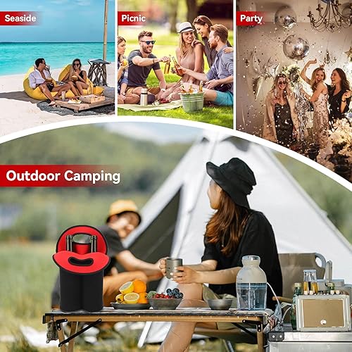 Miniatura 4 de Bolsa de mano para 2 botellas de vino, con aislamiento de neopreno, soporte para botellas de vino para bebidas de agua, cerveza con asa de