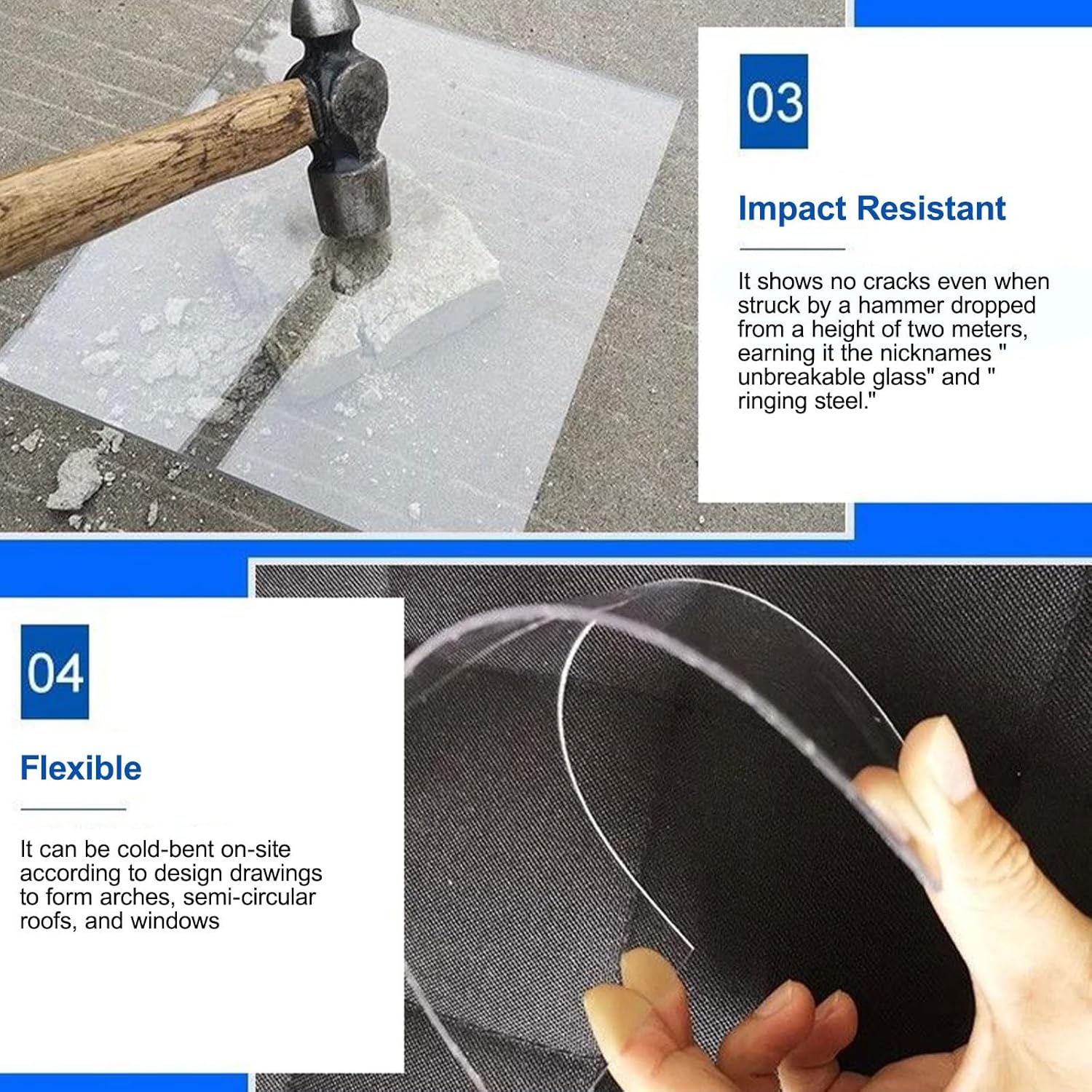 2.5mm Polycarbonate Roofing Sheet - Greenhouse Replacement Panels for Sheds & Carports, Durable UV-Resistant Plastic, 1.22m x 5m (4ft x 16.4ft)