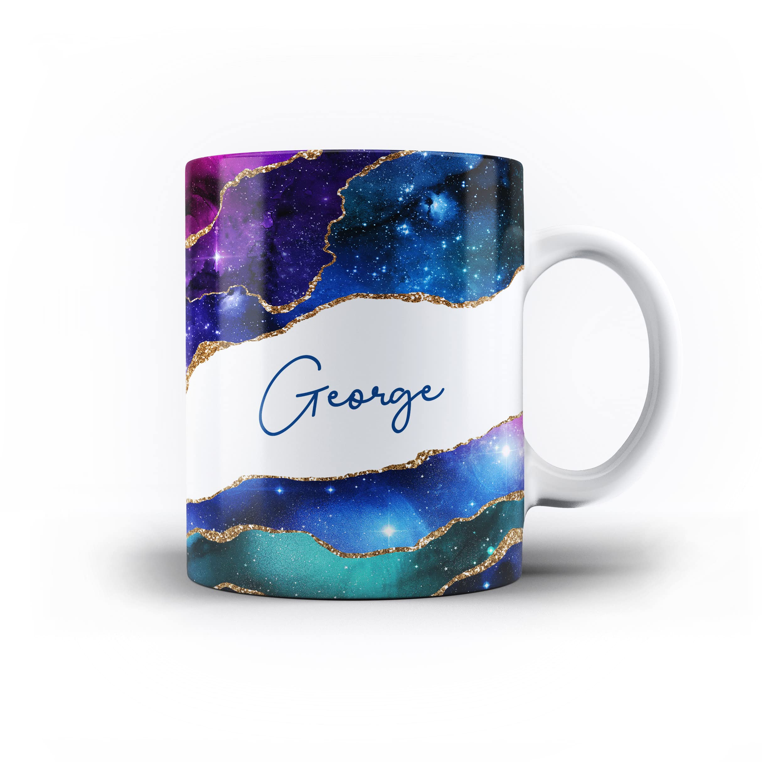 iCaseDesigner Personalised Marble Agate Swirl with Name on 11oz Ceramic Mug. 5. Colourful Galaxy Marble