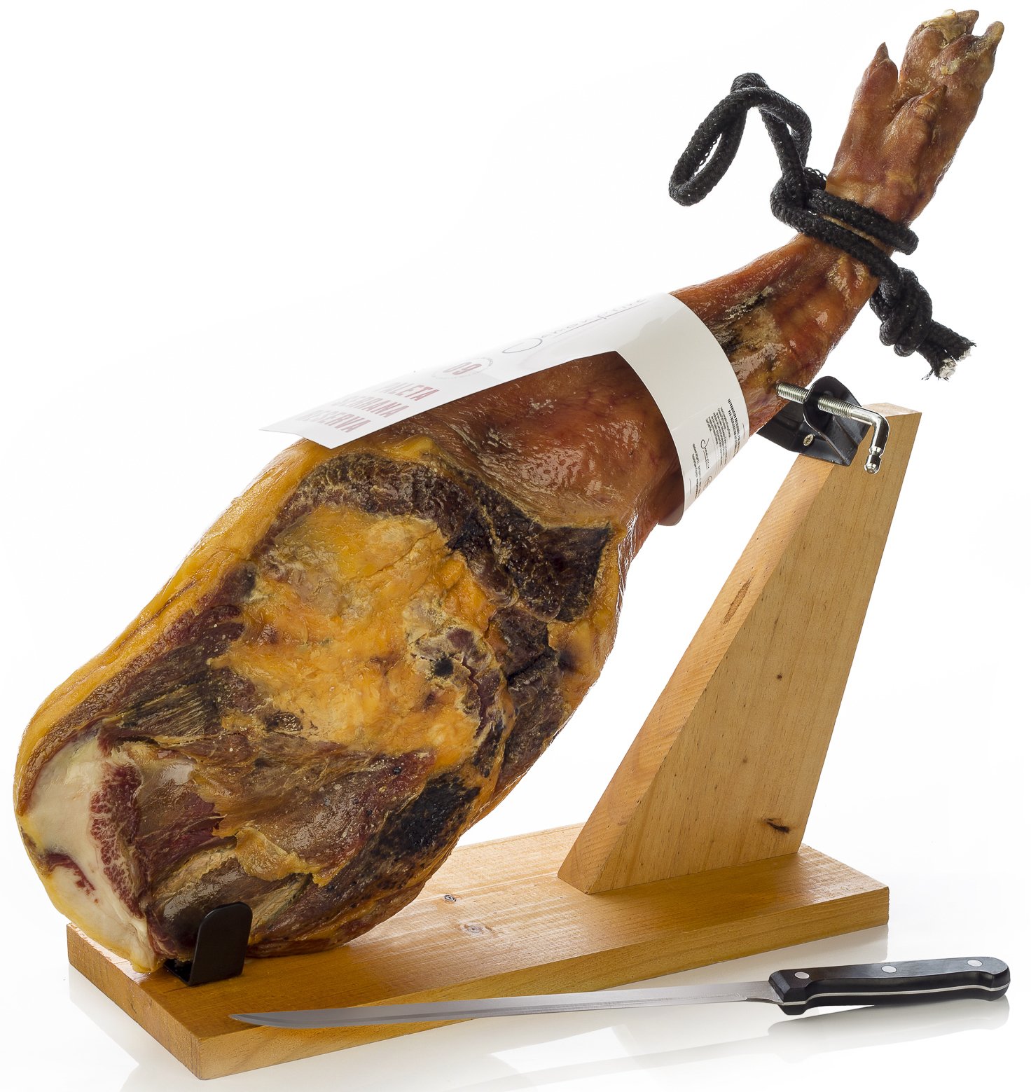 Paleta de Jamón Serrano Semideshuesada 4-4.5 Kg + Jamonero + Cuchillo - Paletilla Serrana