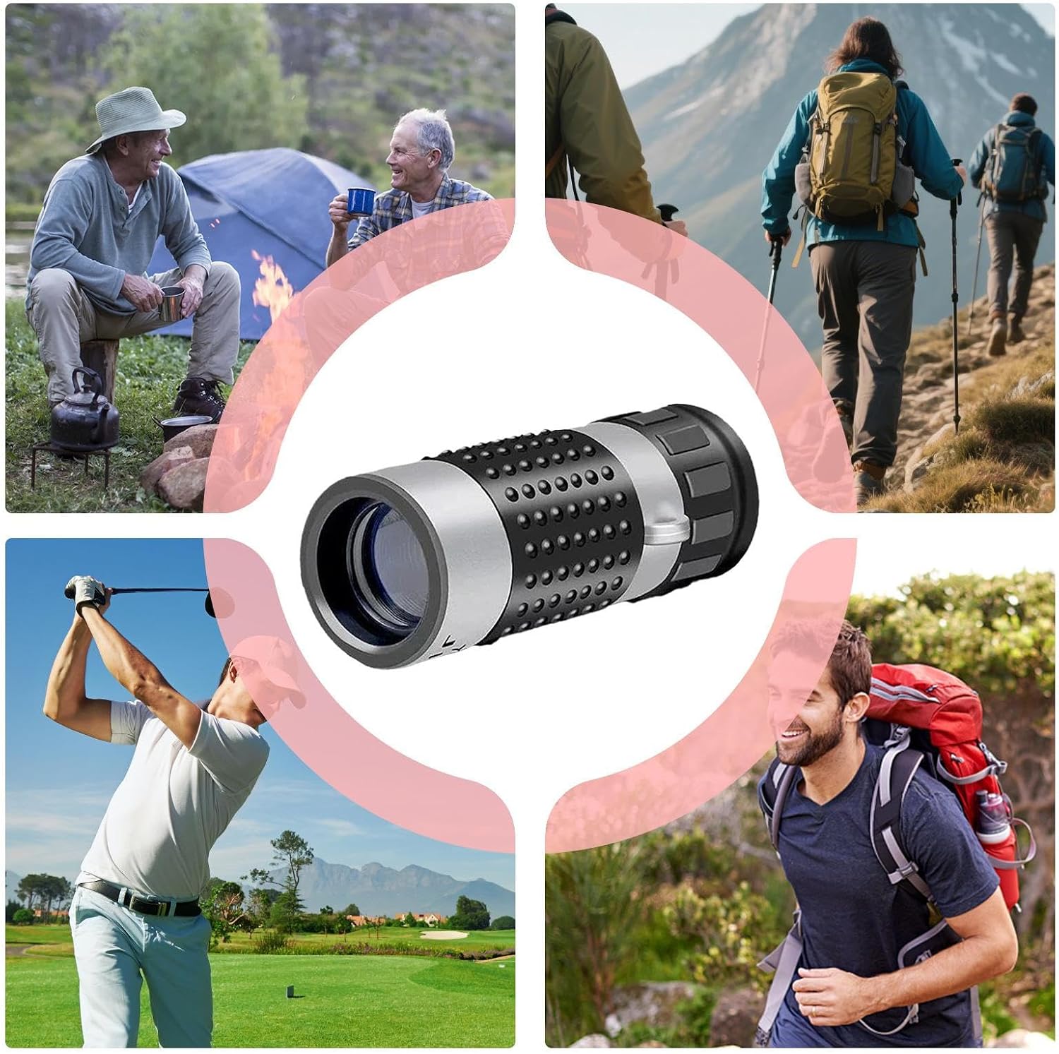 Golf Rangefinder - Portable Rangefinder | Multi-Use Outdoor Optic for Golf Hiking Fishing Hunting Birdwatching Concerts Travel Compact Lightweight Design for Easy Handling