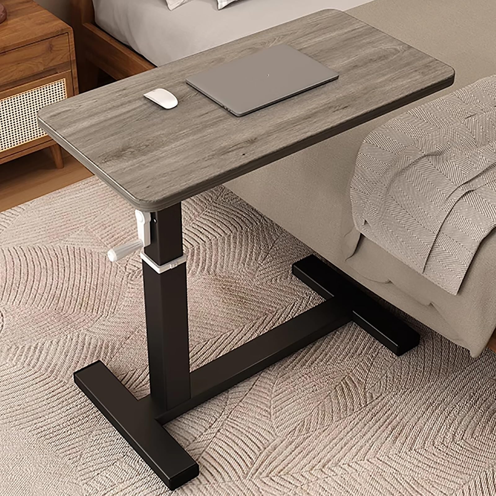Tavolo da studio regolabile in altezza per casa e ufficio, controllo manuale dell'altezza, ideale per lavori a distanza (grigio, 2,60 cm)
