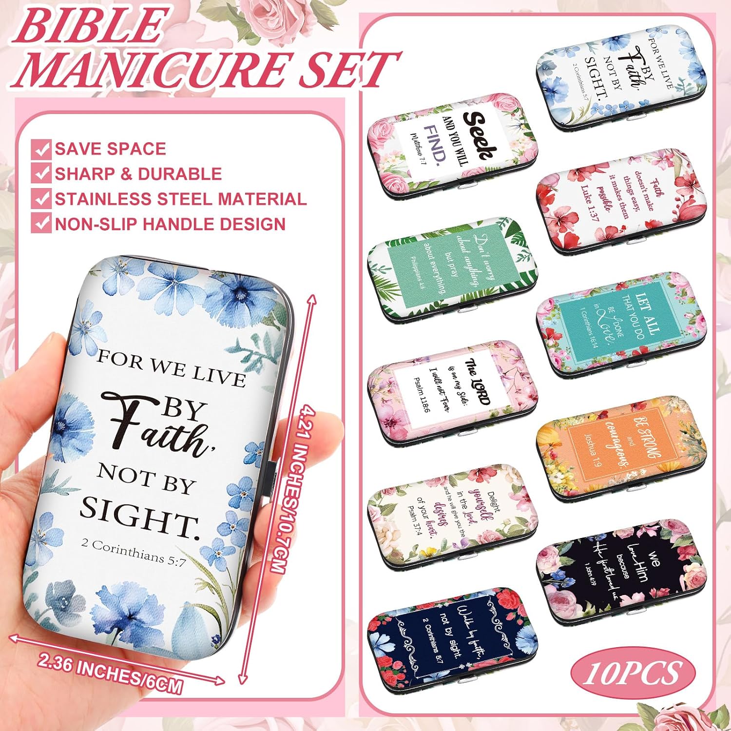 10 Sets Christian Gifts for Women Bulk, 10 Sets, Floral Utility image 2
