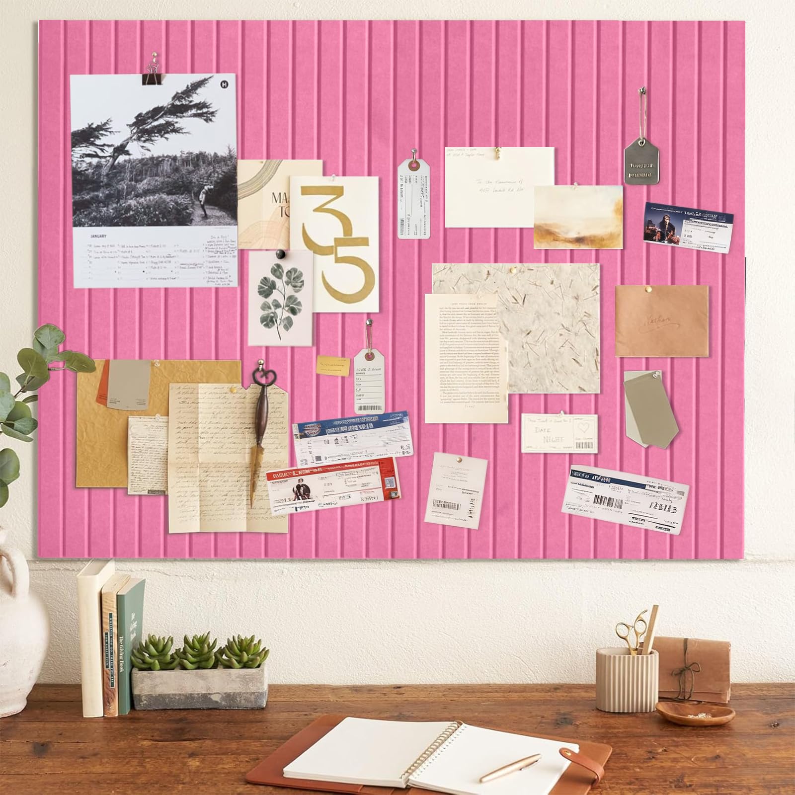 Tablón de anuncios de fieltro grande rosa autoadhesivo, 90 x 120 cm, tablero de anuncios moderno de 0,9 cm de grosor, tablero de corcho, tablero de fotos, tablón de notas, tableros de fieltro