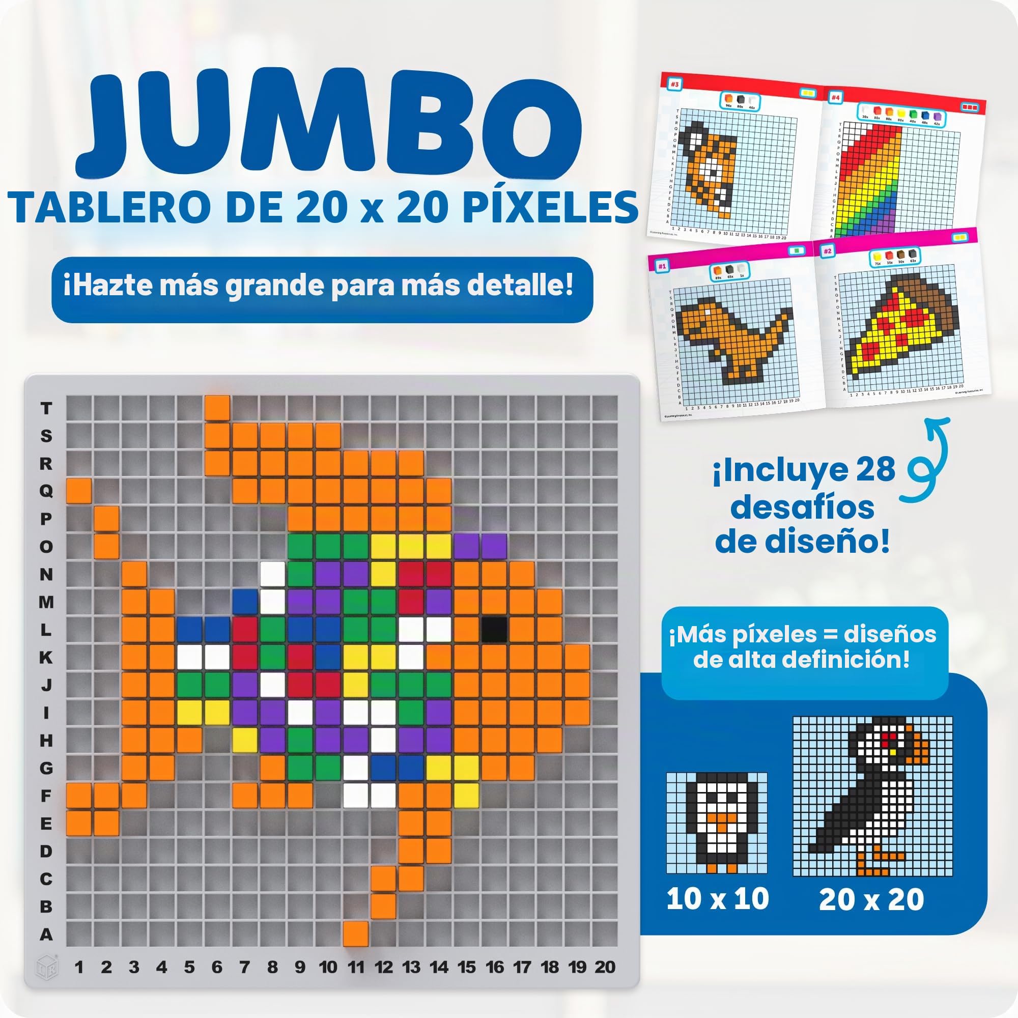 Learning Resources Stem Explorers Pixel Art Pro Juego Creativo con 750 Cubos para niños Desde 5 años