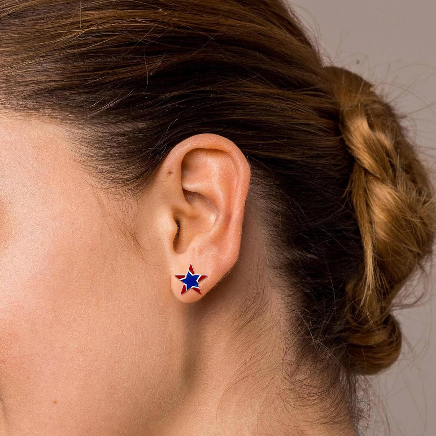 American Flag Patriotic Earrings for Women 925 Sterling Silver - Red White And Blue 4th of July Earrings Independence Day Jewelry Gifts - Image 3