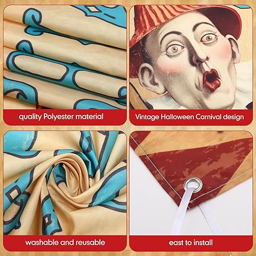 Miniatura 3 de Tiamon Juego de 51 piezas de decoración de automóvil de Halloween, globos de fondo de bienvenida al carnaval, tarjetas decorativas para noche de