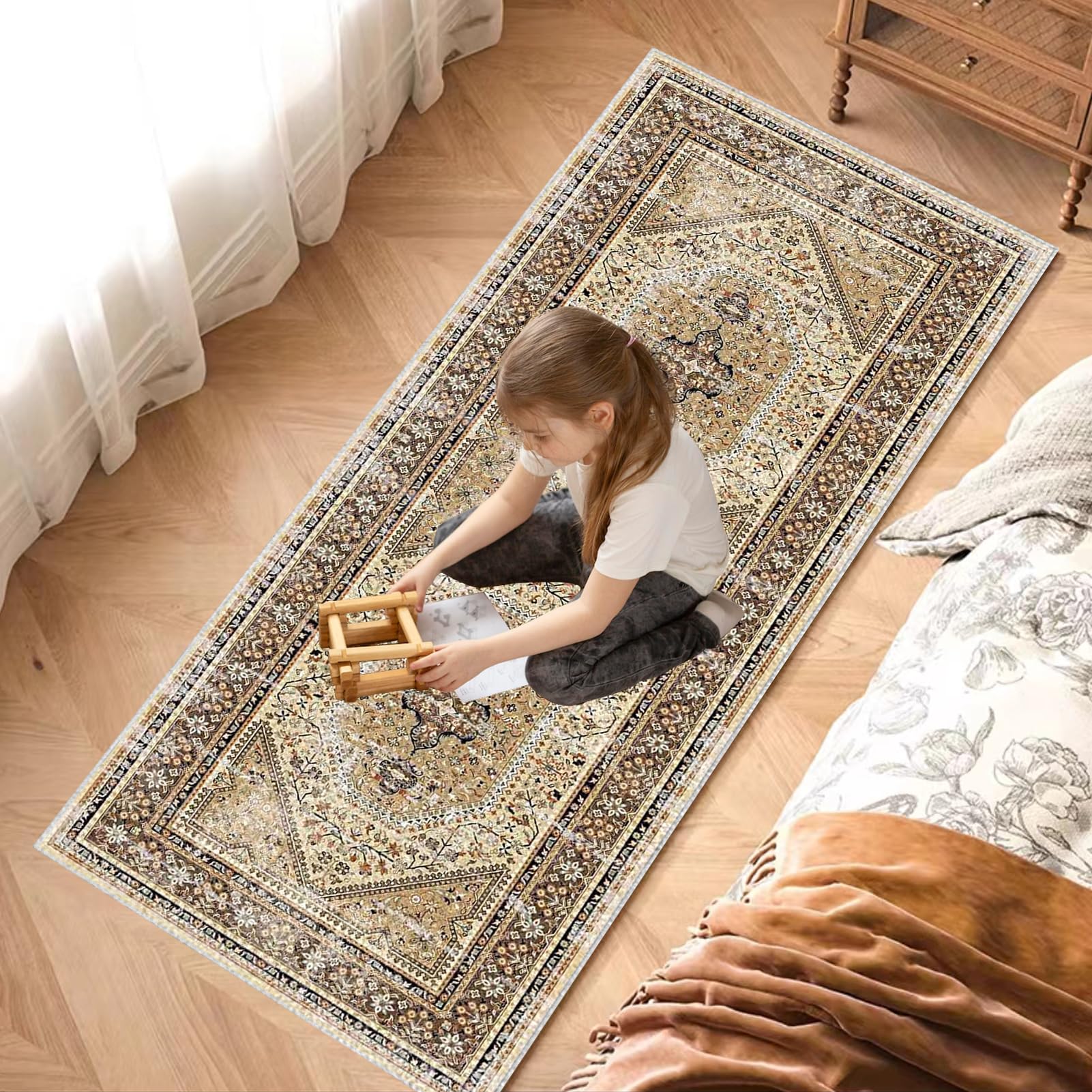 Chodnik dywanowy, antypoślizgowy dywan do przedpokoju, 80 x 100 cm, chodnik wejściowy, nadaje się do prania, chodnik kuchenny, dywan na korytarz, dywan do korytarza, sypialni